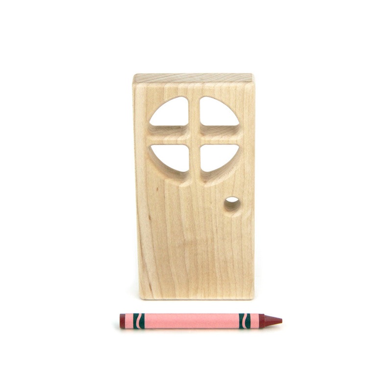 4×2 Round-Paned-Window Door Unit Building Block