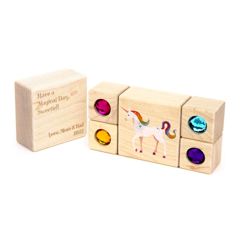 5 pc. Unicorn Gem Message Blocks