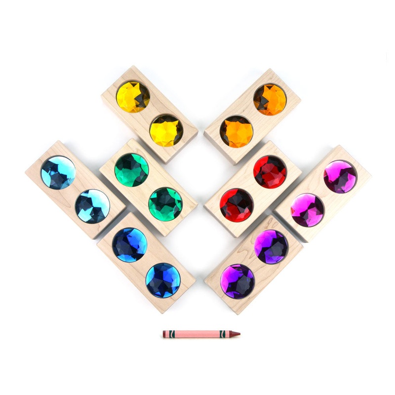 8 pc. Large Bright Double Gem Blocks