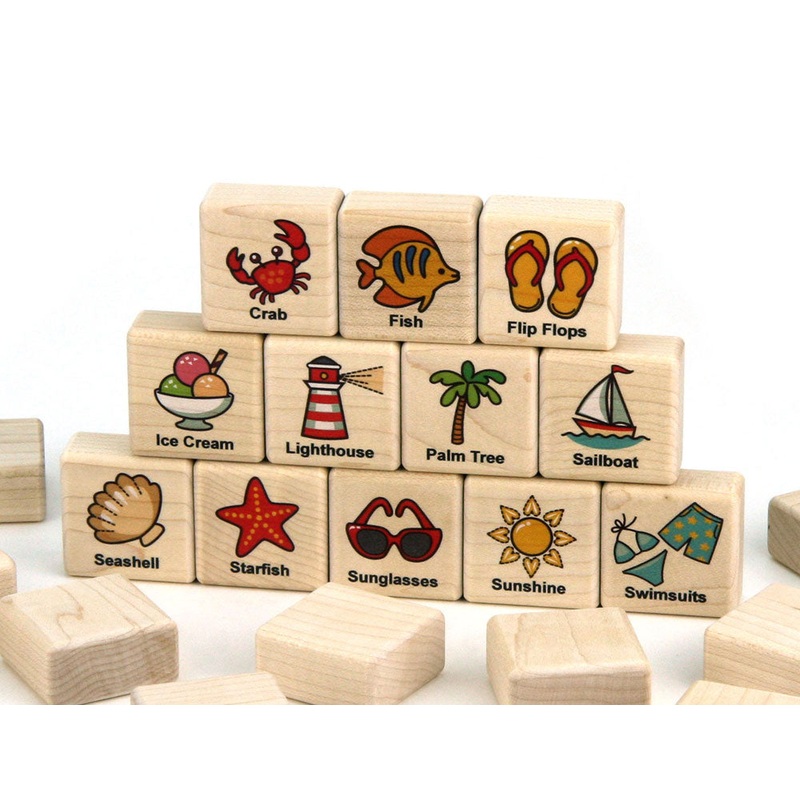 Beach Day Adventure Wooden Matching Game – 24 pc Set