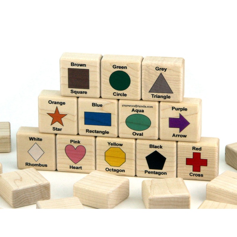 Colors & Shapes Color Wooden Matching Game – 24 pc Set