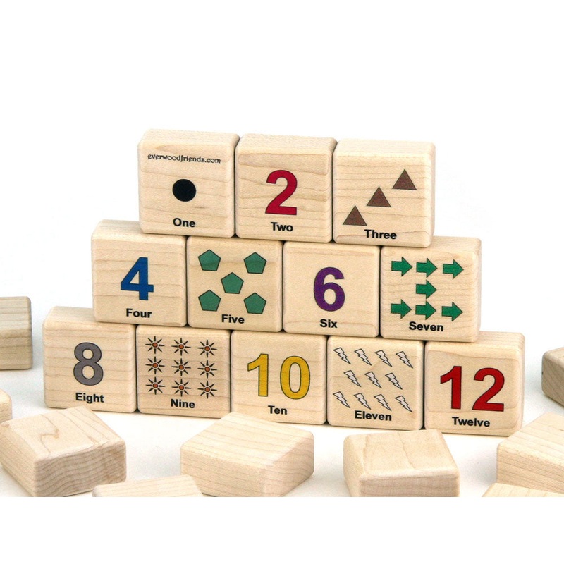 Counting & Shapes Color Wooden Matching Game – 24 pc Set