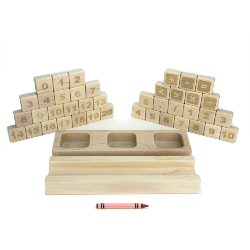 Engraved Maple Math Tray Set
