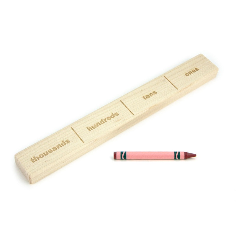 Engraved Maple Number Place Value Stick