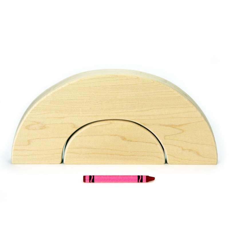 Flat 8×4 (1/2 thickness) Rainbow Arch and Half Circle Building Blocks