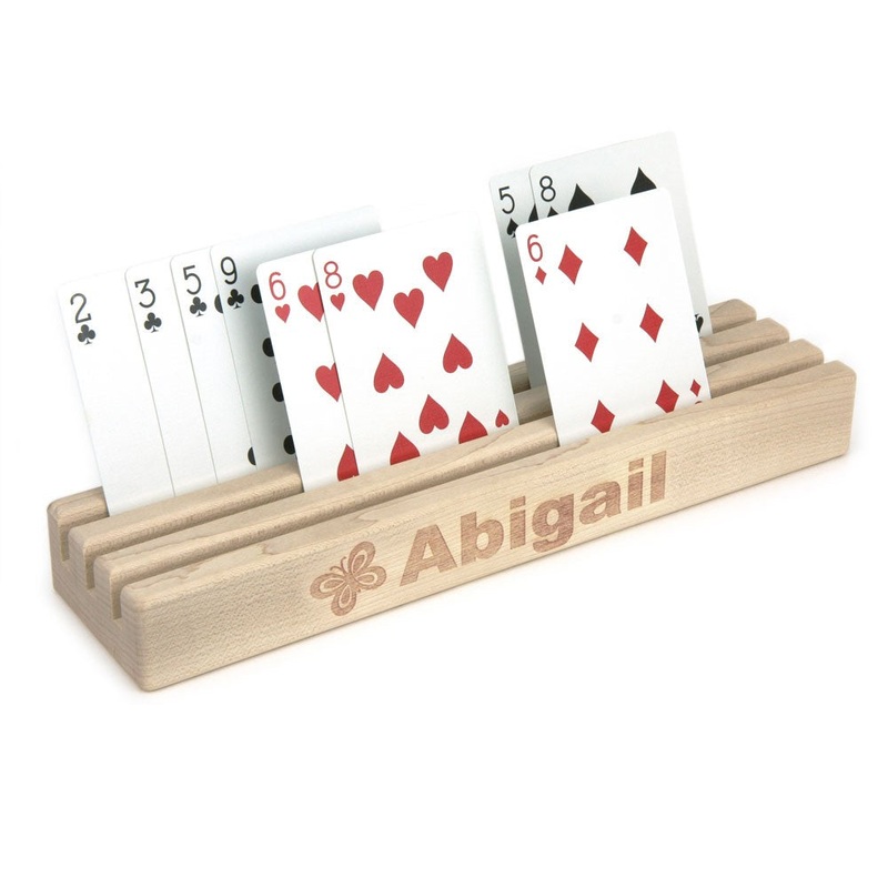 Personalized Maple Playing Card Holder