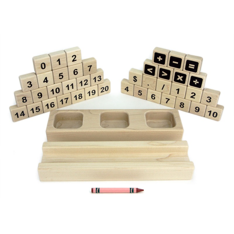 Printed Maple Math Tray Set