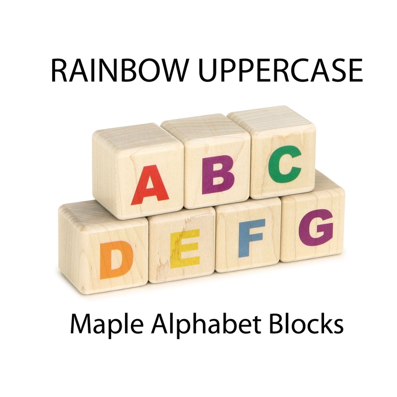 28 pc. Rainbow Uppercase Letters Alphabet Blocks