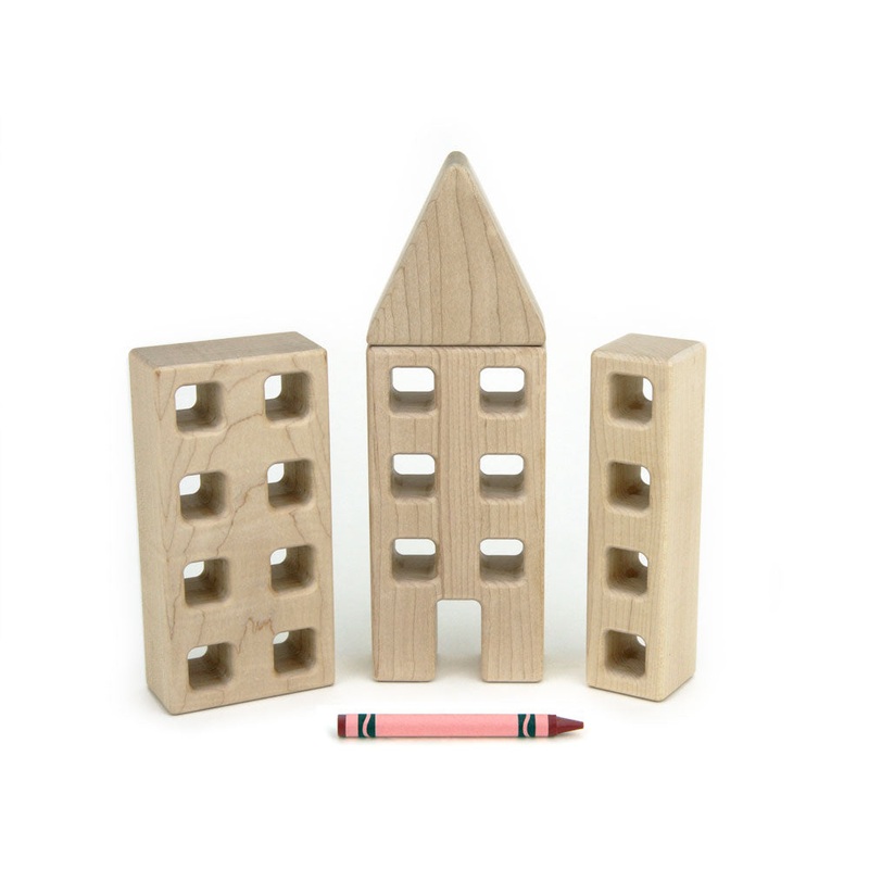 4 pc. Little Town Blocks Skyscraper Set