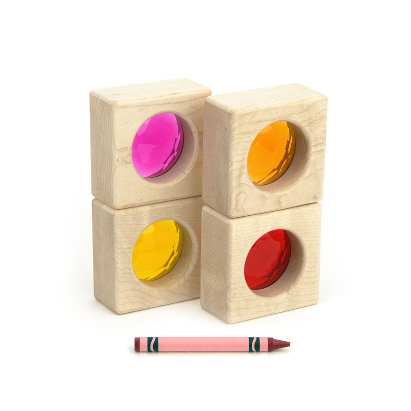 4 pc. Warm Color See-Through Window Gem Blocks