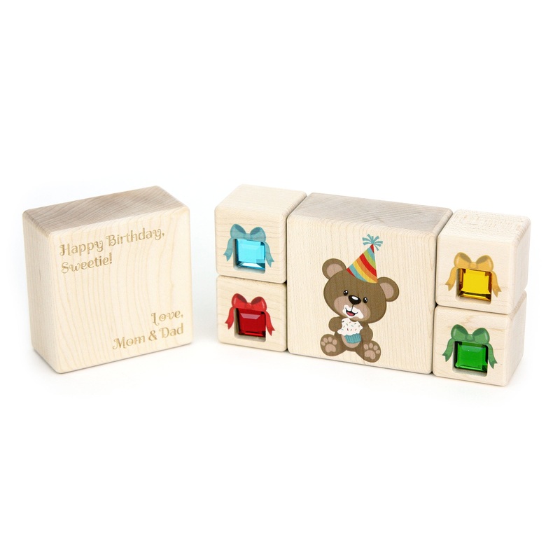 5 pc. Party Bear Gem Message Blocks