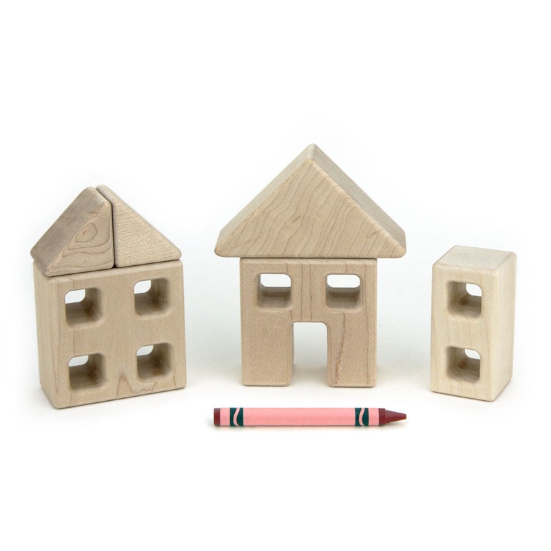6 pc. Little Town Blocks House Set