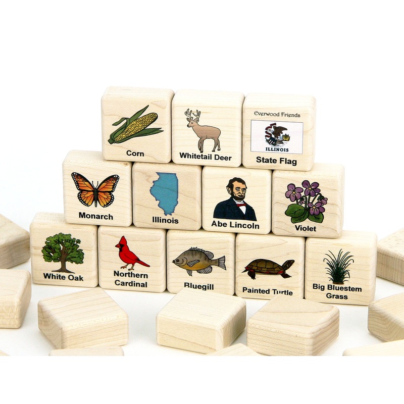 Illinois Wooden Matching Game – 24 pc Set