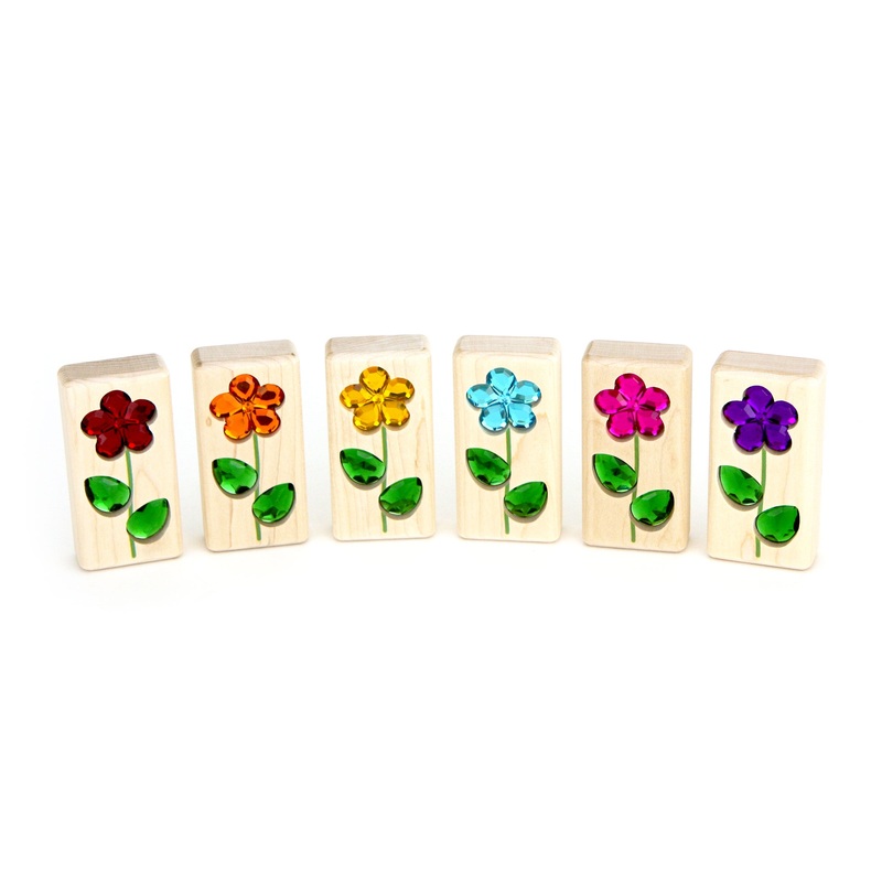 LIMITED! Bright Summer Flowers 6pc. Gem Blocks