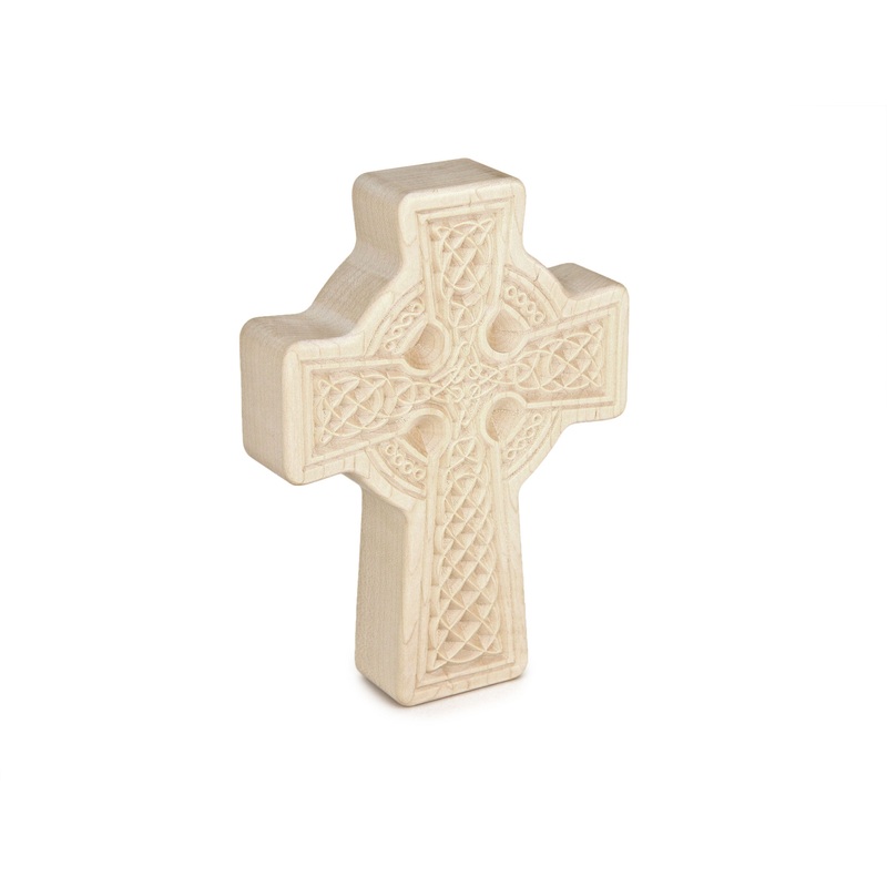 LIMITED! Large Celtic Cross Carved Maple Block