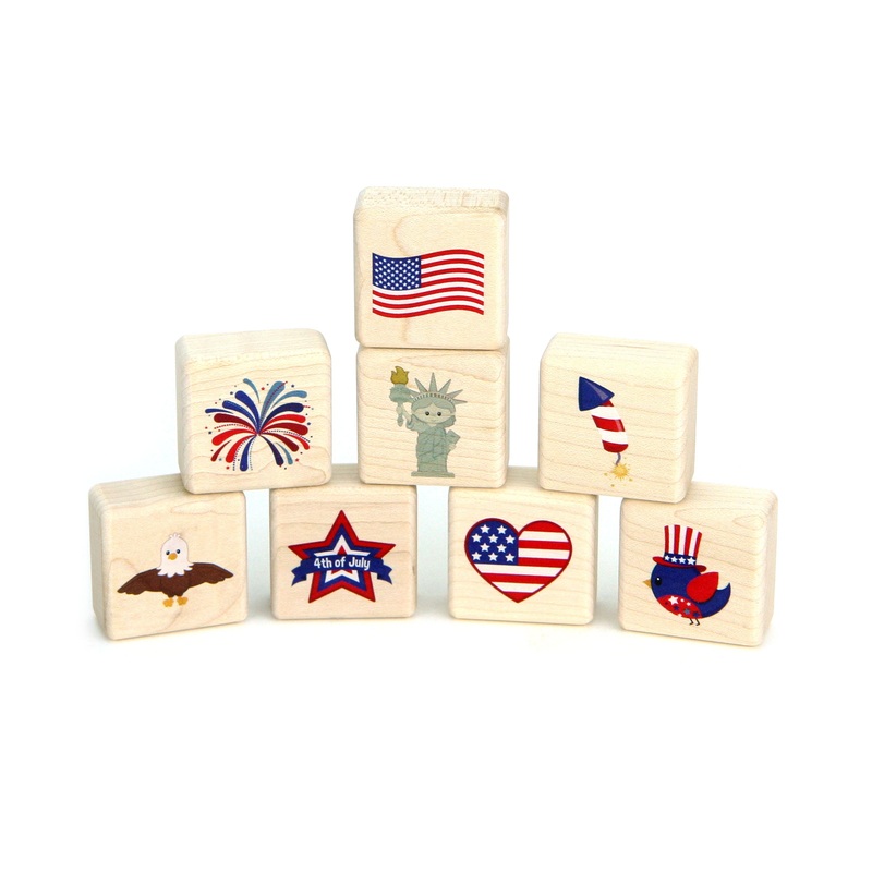 LIMITED! Little Patriotic Friends 8 pc. Building Block Set