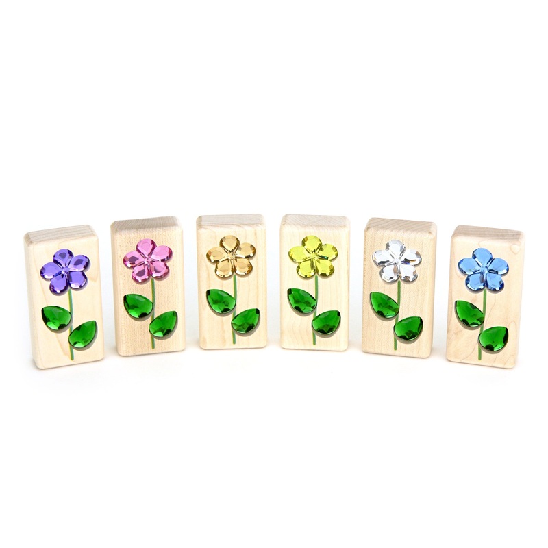 LIMITED! Pastel Summer Flowers 6pc. Gem Blocks
