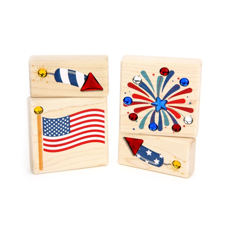 LIMITED! Patriotic Gem Blocks 4 pc. Set