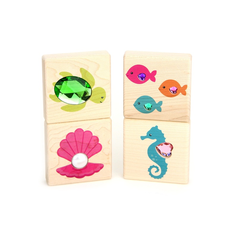 LIMITED! Sparkling Sea Friends 4 pc. Gem Block Set