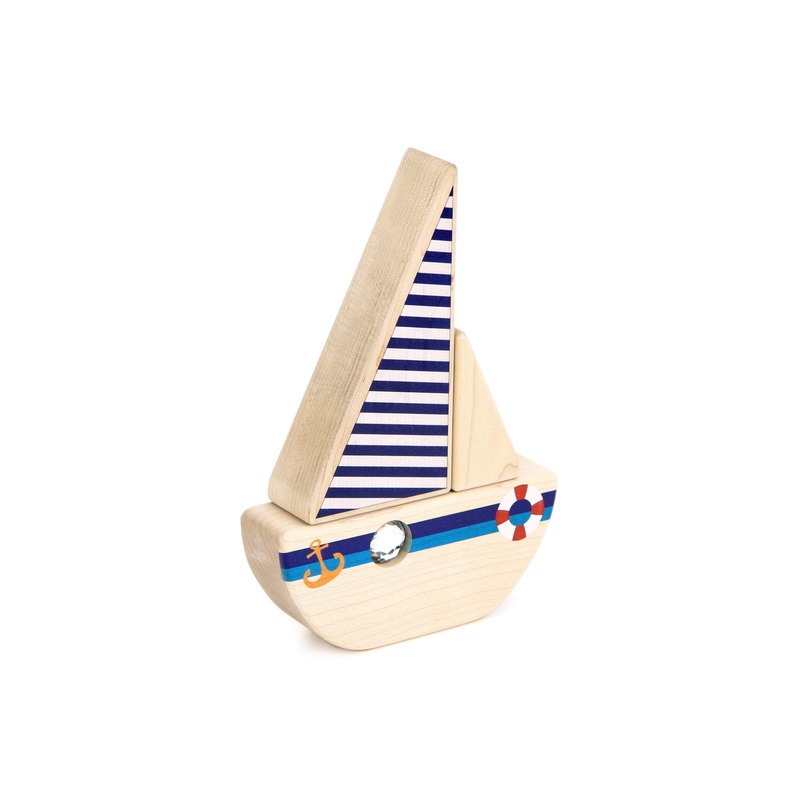 LIMITED! Summer Sailboat 3 pc. Building Block Set – Single Porthole
