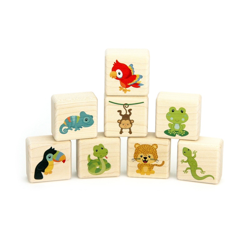 Little Rainforest Animal Friends 8 pc. Building Block Set