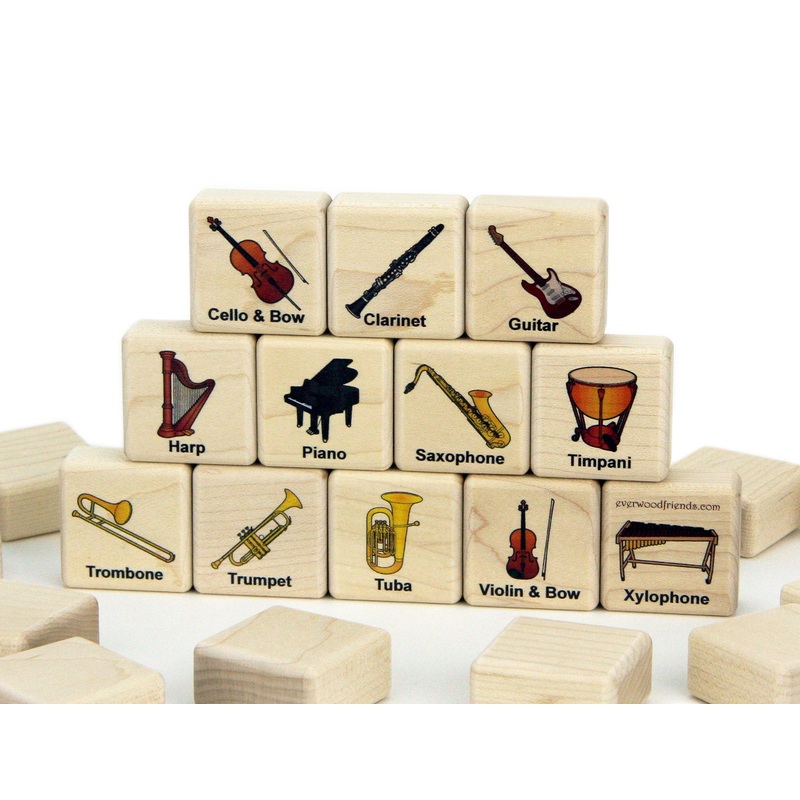 Musical Instruments Wooden Matching Game – 24 pc Set
