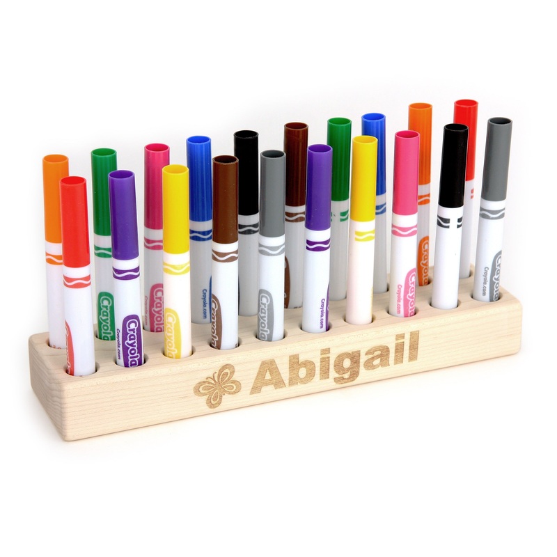 Personalized Maple 20-Marker Holder