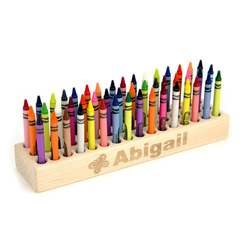Personalized Maple 48-Crayon Holder