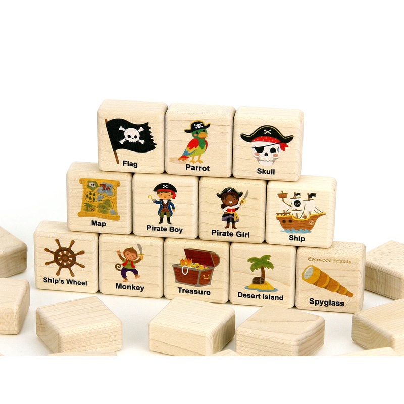 Pirate Adventure Wooden Matching Game – 24 pc Set
