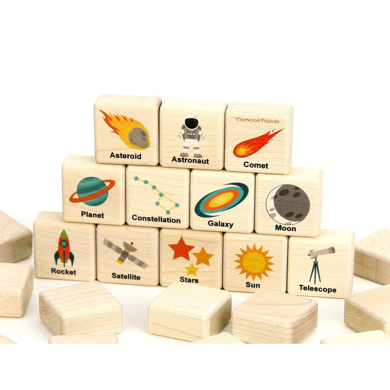 Space Explorers Wooden Matching Game – 24 pc Set