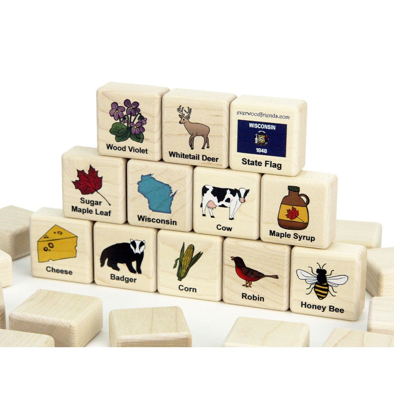 Wisconsin Wooden Matching Game – 24 pc Set