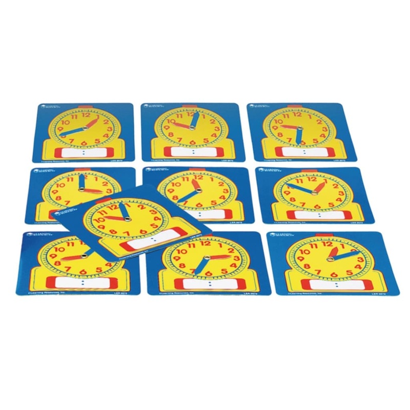 Write on Wipe Off Clocks Pack of 10